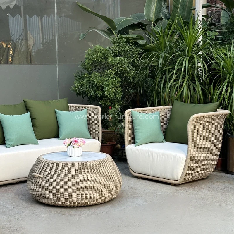 Lauko kiemo baldų sodo komplektas Virvių sofa: kur modernus dizainas atitinka patvarumą bet kokiomis oro sąlygomis Lauko kiemo baldų sodo komplektas Virvių sofa: kur modernus dizainas atitinka patvarumą bet kokiomis oro sąlygomis