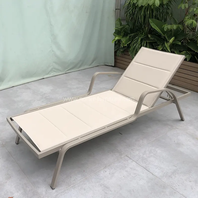 Patvarus lauko aliuminio „Textilene Sun Lounger“
