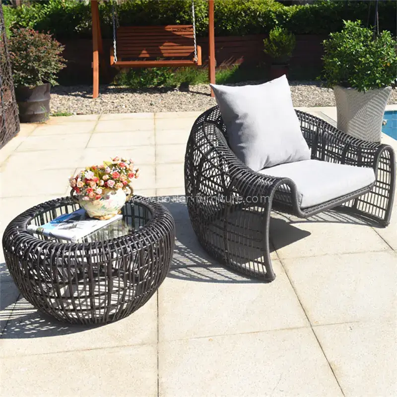 Aukštos kokybės lauko kiemo rattan sofa