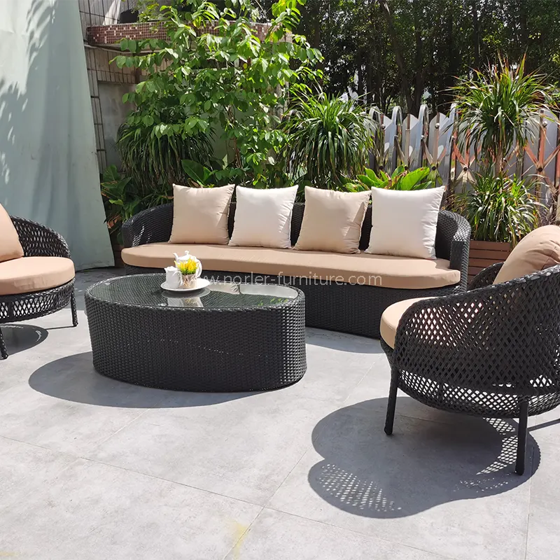 Šiuolaikinė PE RATTANO KURTYardo balkonas lauko sofa