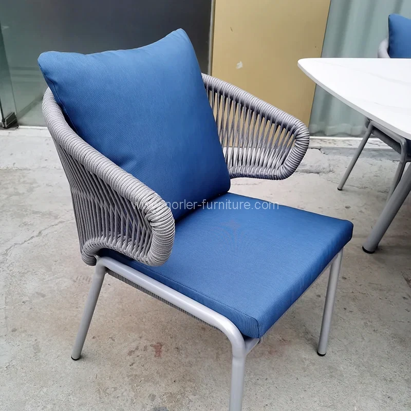 Virvės lauko pintų baldų stalų rinkinys