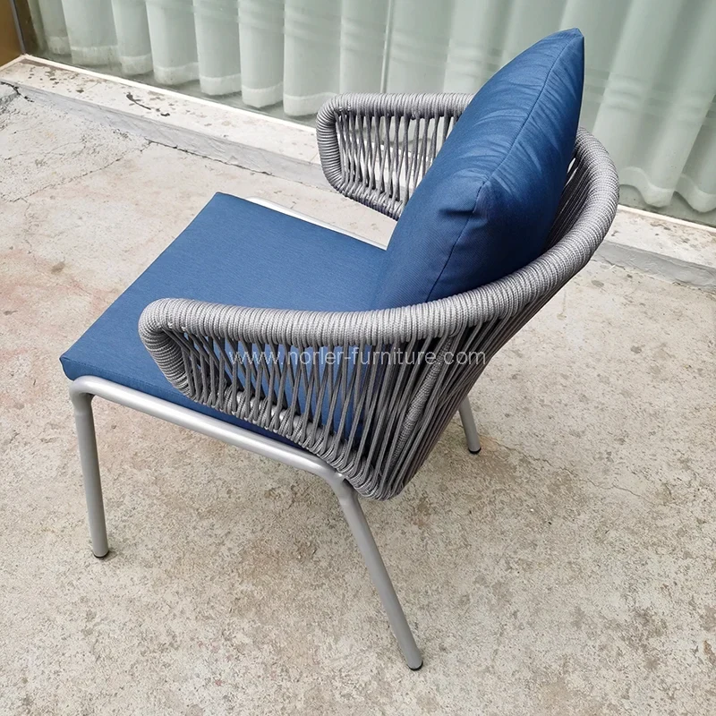 Virvės lauko pintų baldų stalų rinkinys